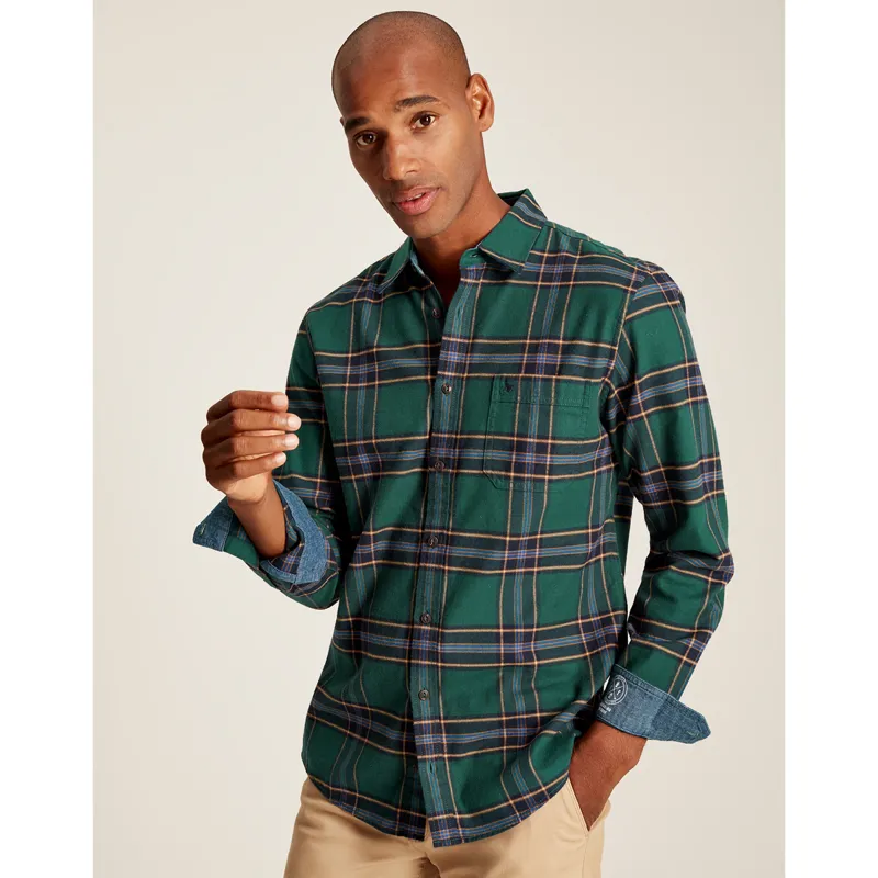 Joules Men's Buchannon Shirt - Green Pink Check-1